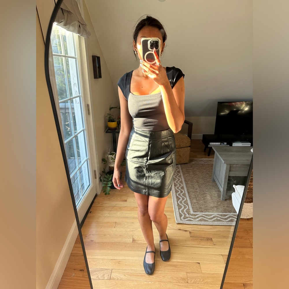 Zara Black Leather Miniskirt